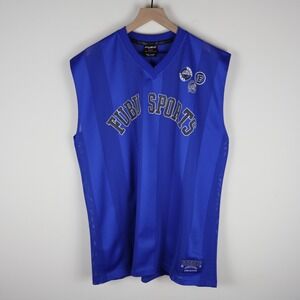 Vintage FUBU Sports Mesh Sleeveless Jersey Blue Size XL 23.5x31